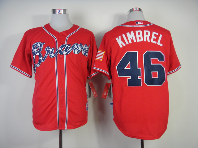Men Atlanta Braves #46 Kimbrel Red MLB Jerseys->atlanta braves->MLB Jersey